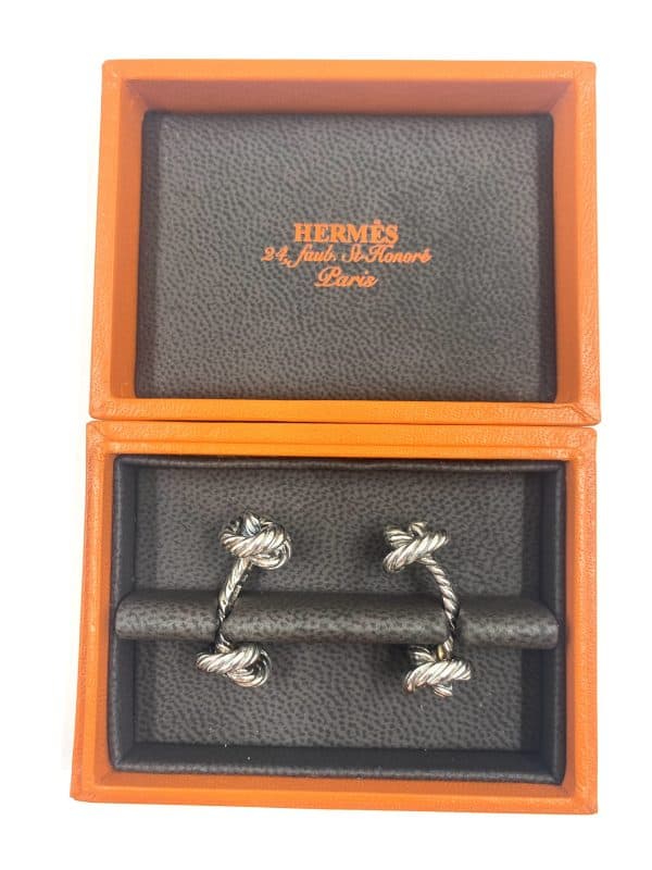 Hermes ασημένια μανικετόκουμπα - Image 3