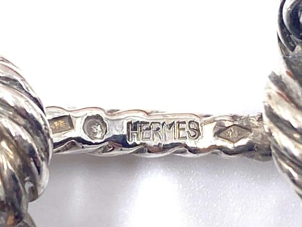 Hermes ασημένια μανικετόκουμπα - Image 5