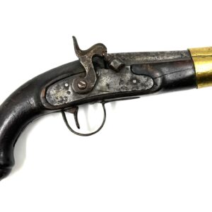 19th century short-barrel wooden percussion pistol