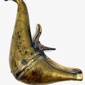 19th century bronze gunpowder container antique collectible accessory