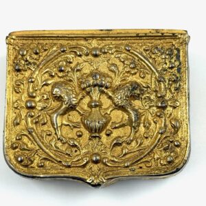 Collectible gilded cartridge box with lion decoration