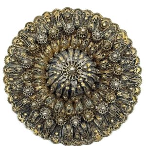 19th century gilded silver tepeliki headdress ornament
