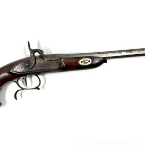 19th century European dueling pistol with octagonal barrel