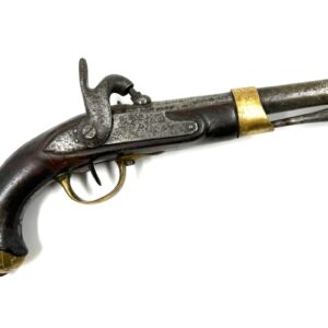 French cavalry percussion pistol with bronze details