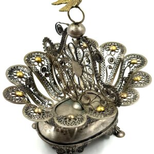 Silver filigree bread basket with hallmarks collectible