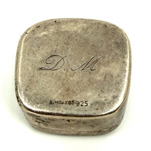925 silver collectible box with initials and maker mark
