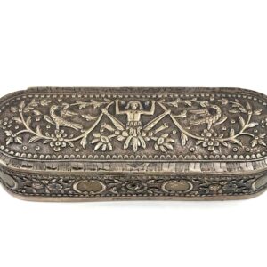 800 silver antique box with maker mark M Voulgaris collectible
