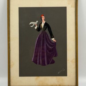 Oil painting on paper with unclear artist signature.
