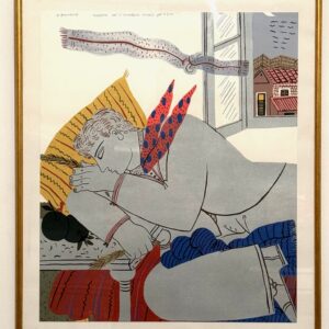 Framed Alekos Fassianos lithograph-Eurobank.