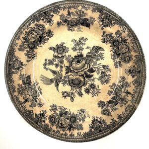 English ceramic plate with maker’s marks on reverse.