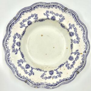 English porcelain plate with maker’s marks on reverse.