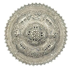 19th century silver buckle with niello decoration floral and geometric motifs